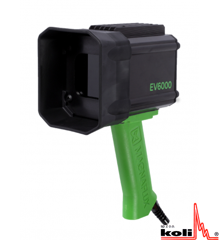 Magnaflux EV6000, lampa UV-A, badania magnetyczno-proszkowe MT, badania penetracyjne PT, technika fluorescencyjna 